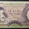 indonésie billet de 1000 roupies de 1958 maison traditionnel minangkabau pick 62