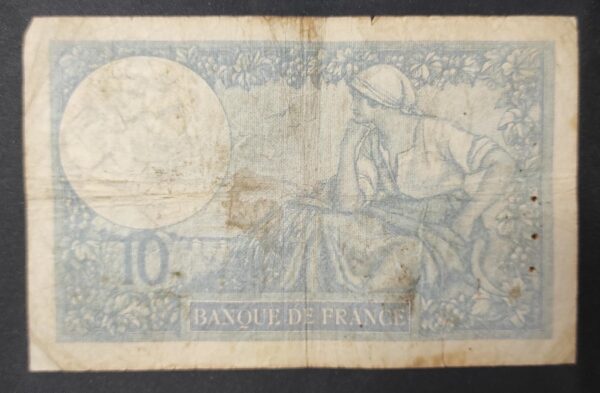 france billet de 10 francs minerve du 17/10/1940 c.77725 ref : f.07/11