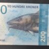 norvège billet de 200 kroner de 2016 pick 55 poisson spl