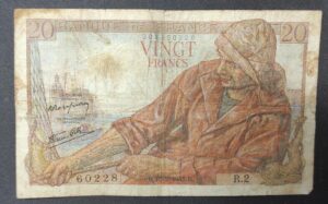 france billet de 20 francs pécheur du 12/02/1942 r.2 ref : f.13/01