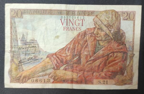 france billet de 20 francs pécheur du 21/05/1942 e.23 ref : f.13/02 (copie)