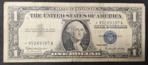 rare usa star note billet de 1 dollar série 1957 b sceau bleu