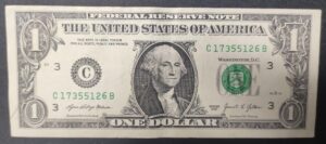 etats unis d'amérique usa billet de 1 dollar 2017 c (3) philadelphie pa (copie)