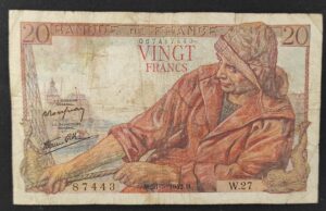 france billet de 20 francs pécheur du 21/05/1942 a.22 ref : f.13/02 (copie)