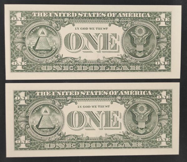 etats unis d'amérique usa 2 x 1 dollar 2021 h(8) saint louis b(2) new york