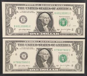 etats unis d'amérique usa 2 x 1 dollar 2021 h(8) saint louis b(2) new york etats unis d'amérique usa 2 x 1 dollar 2021 h(8) saint louis b(2) new york