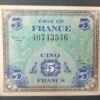 france billet de 5 francs drapeau sans série de 1944 ref : vf.17/01