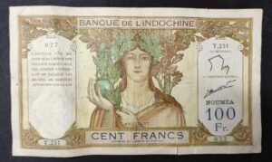 nouvelle calédonie billet de 100 francs ruines d'angkor " noumea " km.415.e