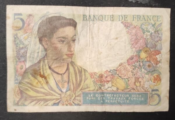 france billets de 5 francs berger du 02/06/1943 ref : f.05/01 1er date (copie)