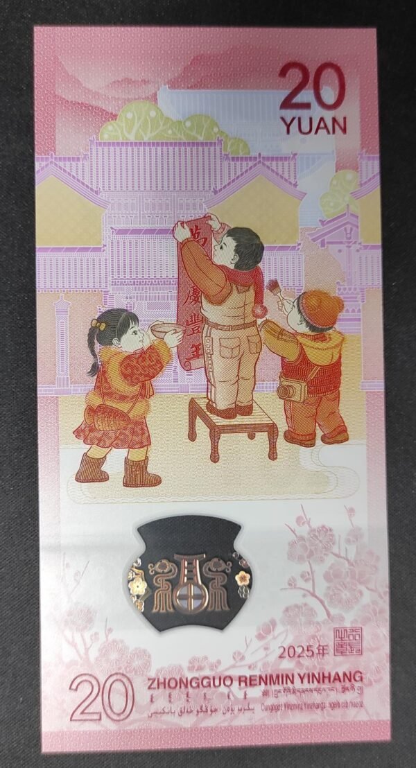 nouveauté chine billet de 20 yuan année du serpent polymère 2025 neuf ( unc ) (copie)