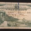 rare congo belge billet de 20 francs du 15/04/1957 pick 31