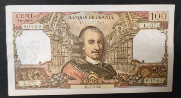france billet de 100 francs corneille du 01/07/1971 l.577 ref f.65/36