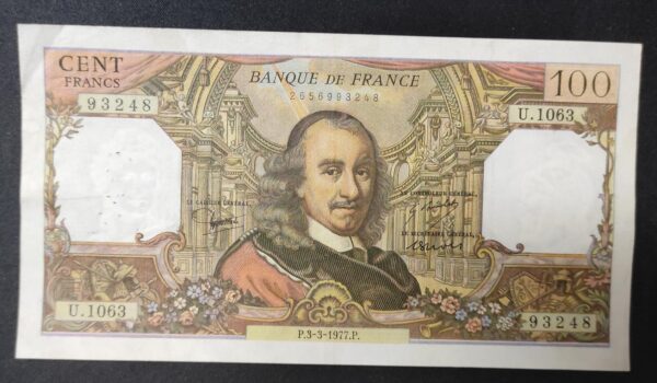france billet de 100 francs corneille du 03/03/1977 u.1063 ref f.65/57