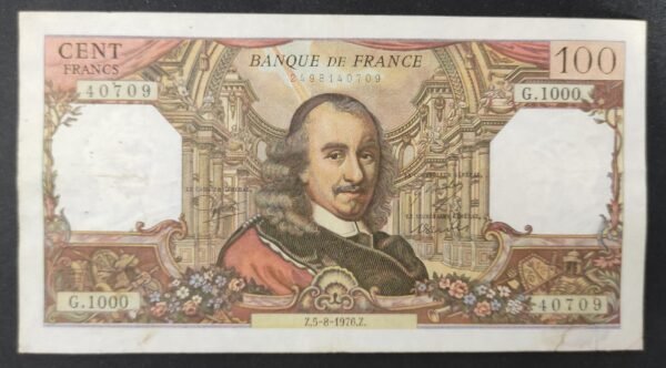france billet de 100 francs corneille du 05/08/1976 g.1000 ref f.65/554