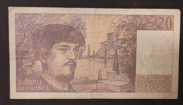 france billet de 20 francs debussy de 1983 v.010 ref : f.66/04