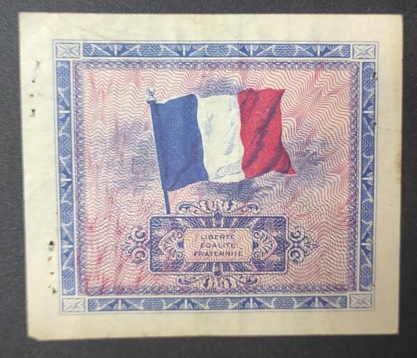 france billet de 5 francs drapeau sans série de 1944 ref : vf.17/01