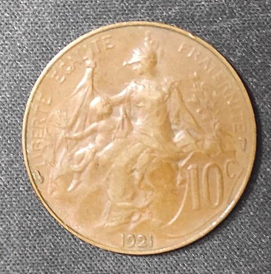 rare france pièce de 10 centimes dupuis 1921 tb+ (copie)