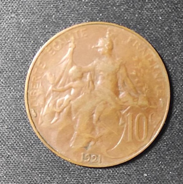 rare france pièce de 10 centimes dupuis 1921 ttb (copie)