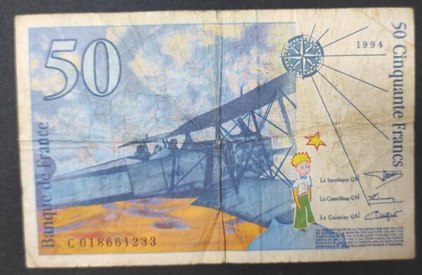 rare france billet de 50 francs saint exupery 1994 ref : f.73/01b !