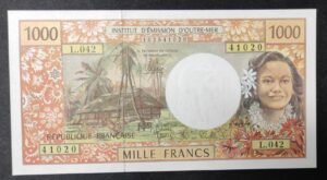 1000 francs ieom nouvelle calédonie polynésie alphabet l.042 ( 2009 )12eme sign
