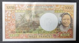billet de 1000 francs ieom nouvelle calédonie polynésie dernier alphabet b.055 ( 2013 )