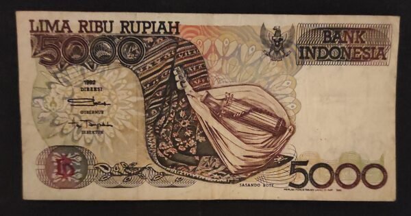 indonésie billet de 5 000 roupies de 1992 pick 130