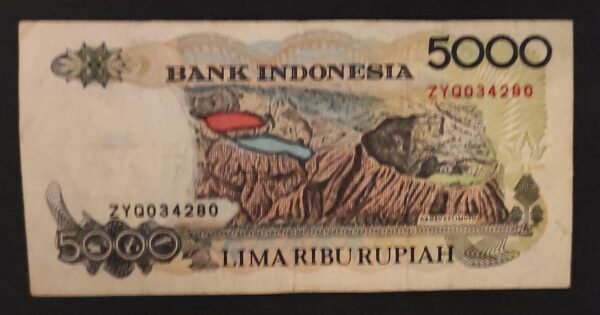 indonésie billet de 5 000 roupies de 1992 pick 130