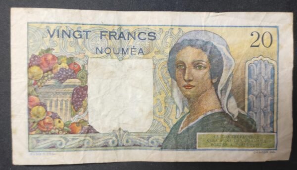 nouvelle calédonie 20 francs " nouméa " jeune berger banque de l'indochine v.182 (copie)