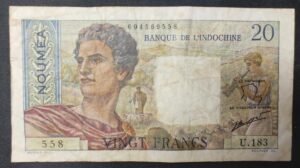 nouvelle calédonie 20 francs " nouméa " jeune berger banque de l'indochine v.182 (copie)