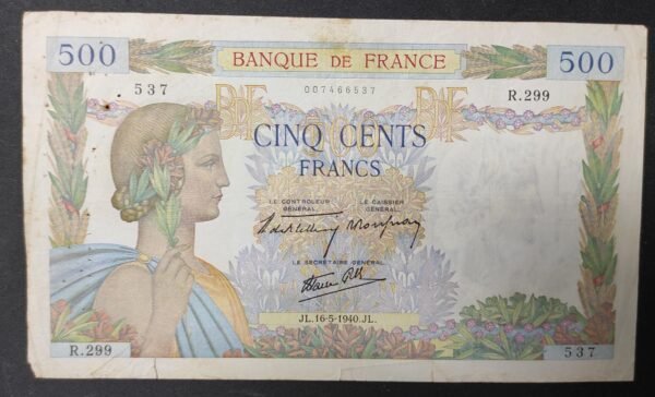france billet de 500 francs la paix du 16/05/1940 h.174 ref : f.32/02 (copie)