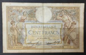 france billet de 100 francs luc olivier merson du 29/03/1934 g.45107 ref f.24/13 france billet de 100 francs luc olivier merson du 29/03/1934 g.45107 ref f.24/13