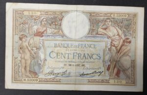 france billet de 100 francs luc olivier merson du 28/01/1937 h.53009 ref f.24/16 france billet de 100 francs luc olivier merson du 28/01/1937 h.53009 ref f.24/16