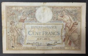 france billet de 100 francs luc olivier merson du 27/01/1938 v.57279 ref f.25/09 france billet de 100 francs luc olivier merson du 27/01/1938 v.57279 ref f.25/09