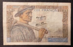 france billet de 10 francs mineur du 26/11/1942 r.24 ref : f.08/06 (copie) france billet de 10 francs mineur du 26/11/1942 r.24 ref : f.08/06 (copie)
