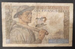 france billet de 10 francs mineur du 15/10/1942 v.9 ref : f.08/04 france billet de 10 francs mineur du 15/10/1942 v.9 ref : f.08/04