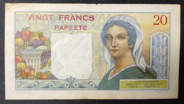 polynésie française 20 francs " papeete " jeune berger banque de l'indochine (copie)