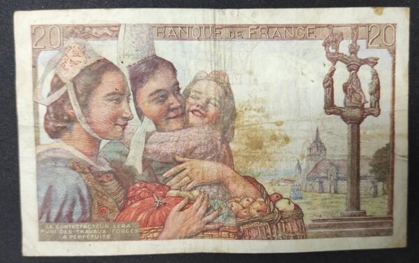 france billet de 20 francs pécheur du 24/09/1942 h.37 ref : f.13/03