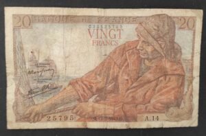 france billet de 20 francs pécheur 1er date 12/02/1942a.14 ref : f.13/01 !