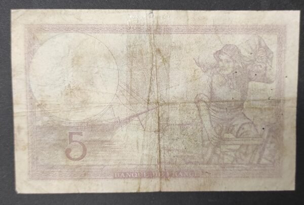 france billet de france 5 francs violet du 24/08/1939 t.61964 ref f.04/08