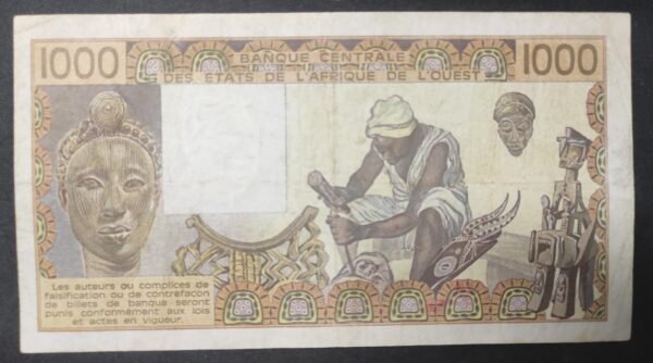 benin afrique de l'ouest billet de 1000 francs 1981b a.001 !!