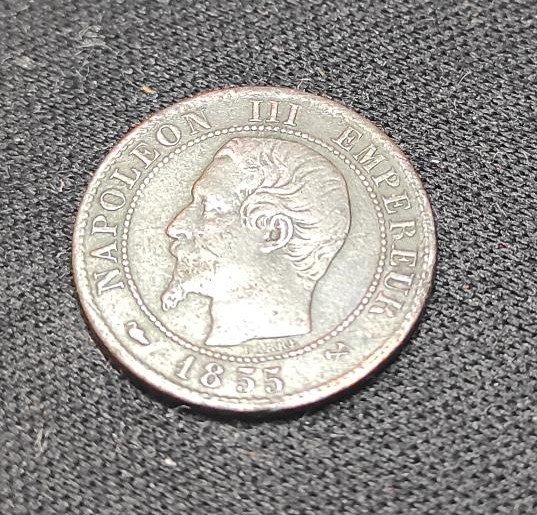 france 1 centime napoléon iii tète nue 1855 b