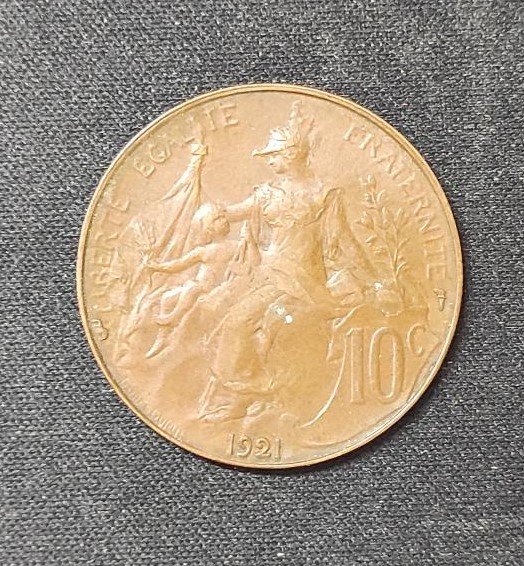 rare france pièce de 10 centimes dupuis 1921 ttb (copie)