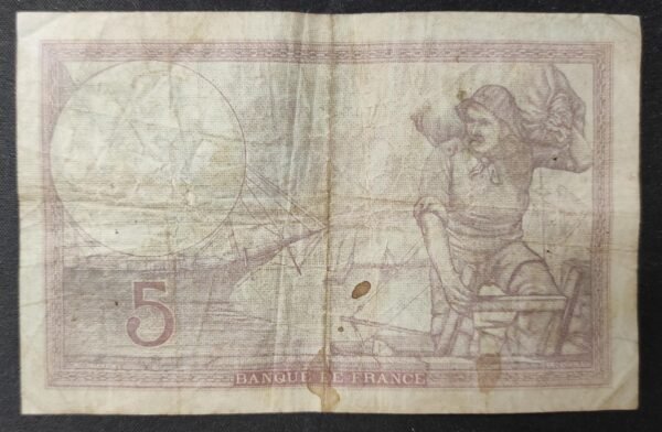 france billet de france 5 francs violet du 19/10/1939 n.64358 ref f.04/12