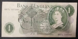 angleterre billet de 1 pound reine elisabeth ii type 1960 pick 374 angleterre billet de 1 pound reine elisabeth ii type 1960 pick 374