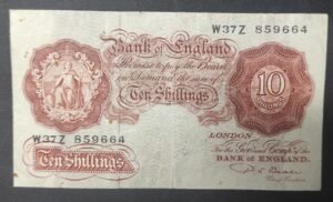 angleterre england billet de 10 shilling 1955 pick 368c