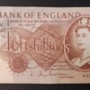 angleterre england billet de 10 shilling elisabeth 2 ttb+