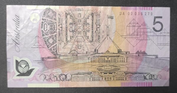 australie billet de 5 dollars 2002 pick 57 polymère