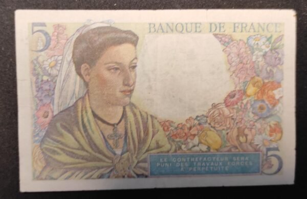 france billets de 5 francs berger du 05/04/1945 h.137 ref : f.05/06 (copie)