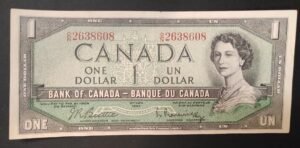 canada billet de 1 dollar 1954 pick 75b reine elisabeth ii canada billet de 1 dollar 1954 pick 75b reine elisabeth ii
