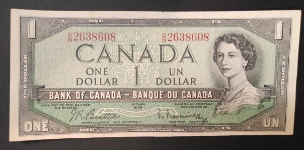canada billet de 1 dollar 1954 pick 75b reine elisabeth ii
